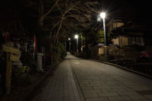 高尾山・山道の夜景